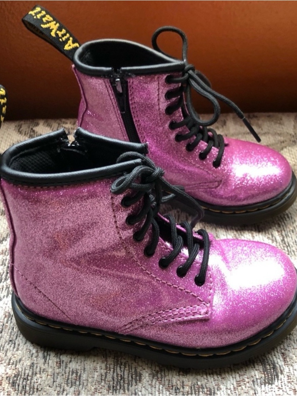 Dr. Martens Boots 1460 Pink Glitter Size 9